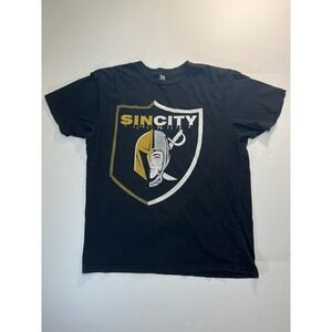 Mens Sin City Las Vegas Raiders Golden Knights Mashup T-Shirt L NFL Streetwear